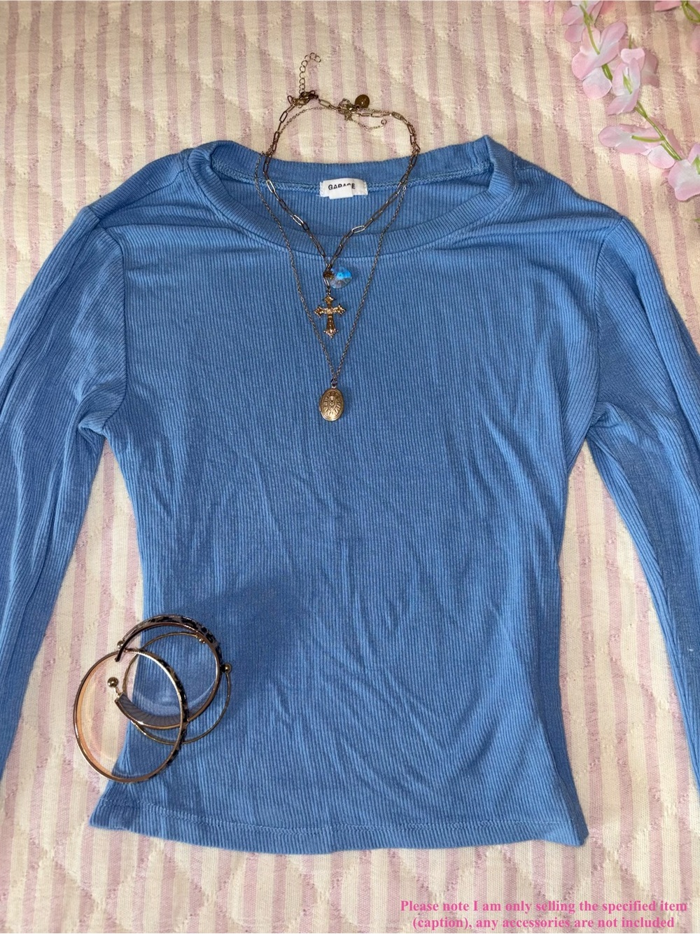 Garage Women’s Basics Ribbed Long Sleeve Top - Baby Blue
